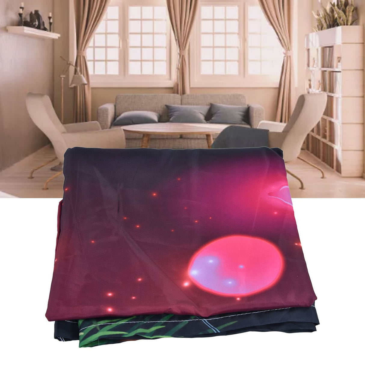 3D Digital Printing Curtains Personalized Christmas Printing 90g Waterproof Cloth Blackout Curtains170x200cm