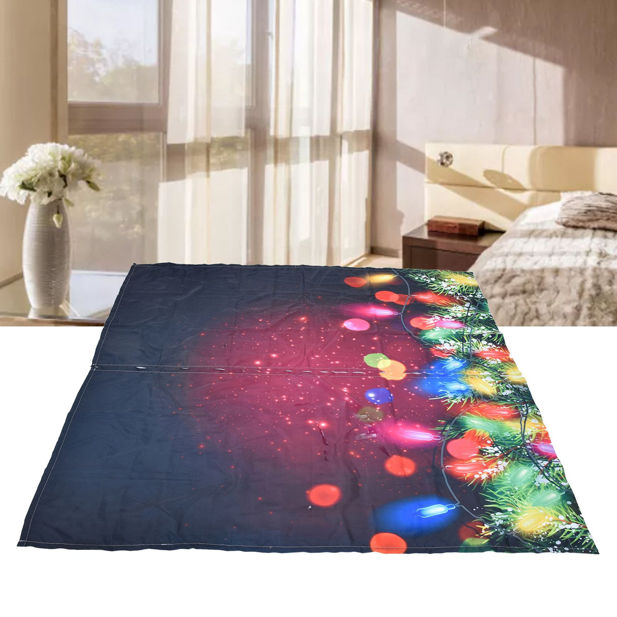 3D Digital Printing Curtains Personalized Christmas Printing 90g Waterproof Cloth Blackout Curtains170x200cm