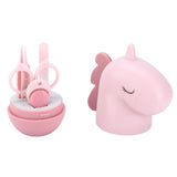 Nail Clippers Kit Cartoon Shape Stainless Steel Baby Nail Trimmer with Tweezers Nail File Storage Box for Baby Nail CarePink