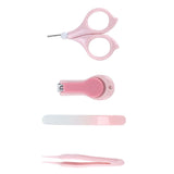 Nail Clippers Kit Cartoon Shape Stainless Steel Baby Nail Trimmer with Tweezers Nail File Storage Box for Baby Nail CarePink - Rear View
