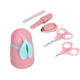 Baby Nail Kit 4 in 1 Cute Bunny Nail Care Set with Cute Case Nail Clippers Scissor Nail File Tweezers for Newborn - 45-Degree Angle