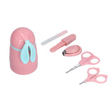 Baby Nail Kit 4 in 1 Cute Bunny Nail Care Set with Cute Case Nail Clippers Scissor Nail File Tweezers for Newborn - Rear View