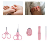 Baby Nail Kit 4 in 1 Cute Bunny Nail Care Set with Cute Case Nail Clippers Scissor Nail File Tweezers for Newborn