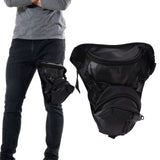 Men Leather Thigh Bag Multifunctional Drop Leg Bag Thigh Satchel for Bicycle Travel Hiking