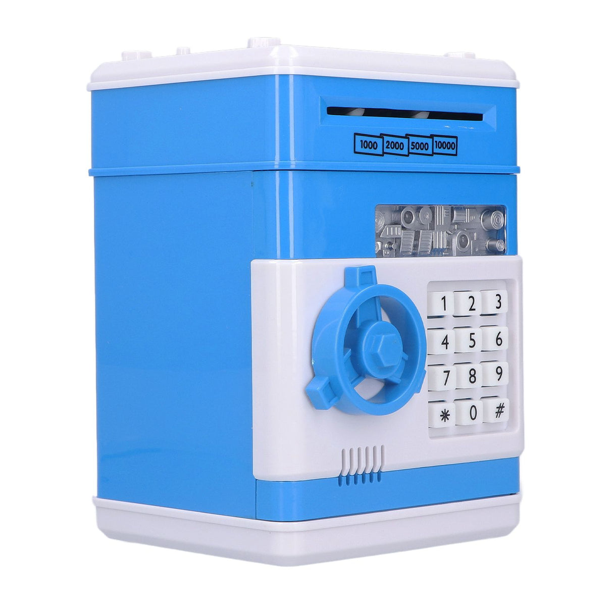 Electronic Money Saving Box ATM Password Cash Money Bank Security Lock Box for Children KidBlue