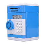 Electronic Money Saving Box ATM Password Cash Money Bank Security Lock Box for Children KidBlue - Top-Down View