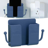 Wall Mounted Storage Box Multifunctional Phone Charging Wall Mount Holder for Bed Bathroom Kitchen OfficeBlue - Extra Image
