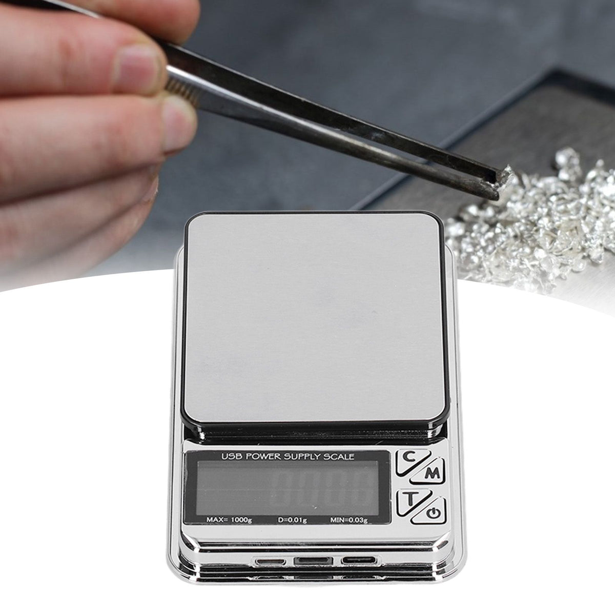 Jewelry Scale Accurate Data USB Charging Stable Reading High Sensitivity LCD Digital Electronic Scale for Gold Necklace