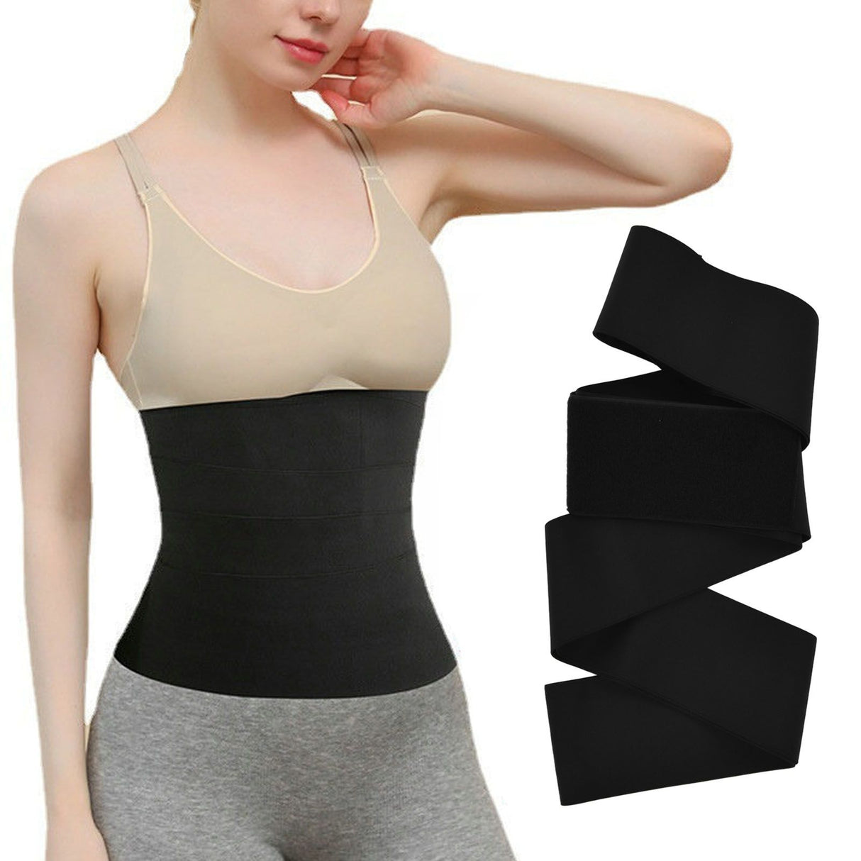 Waist Trainer Belt Comfortable High Elasticity Thin Slimming Body Shaper Waistband for WomenBlack 6 Meters