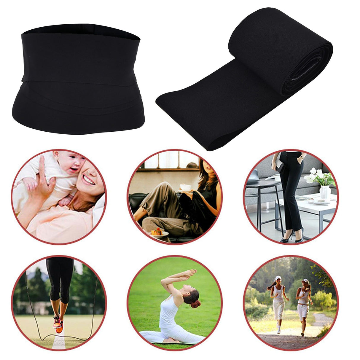 Waist Trainer Belt Comfortable High Elasticity Thin Slimming Body Shaper Waistband for WomenBlack 6 Meters
