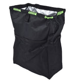 Car Garbage Storage Bag Waterproof Foldable Oxford Fabric Auto Litter Bin with Lid and Pockets Black - Front View