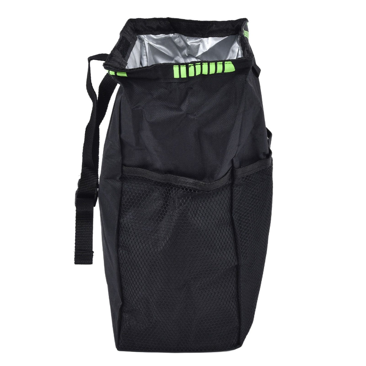 Car Garbage Storage Bag Waterproof Foldable Oxford Fabric Auto Litter Bin with Lid and Pockets Black