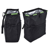 Car Garbage Storage Bag Waterproof Foldable Oxford Fabric Auto Litter Bin with Lid and Pockets Black - Close-Up Angle