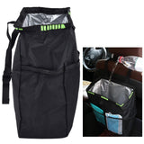 Car Garbage Storage Bag Waterproof Foldable Oxford Fabric Auto Litter Bin with Lid and Pockets Black - Extra Image