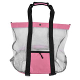 Beach Bags Mesh Cotton Oversized Storage Tote Bags for Beach Picnic Barbecue Camping Pink