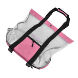 Beach Bags Mesh Cotton Oversized Storage Tote Bags for Beach Picnic Barbecue Camping Pink