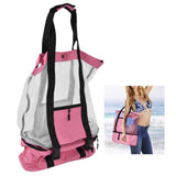 Beach Bags Mesh Cotton Oversized Storage Tote Bags for Beach Picnic Barbecue Camping Pink - Extra Image