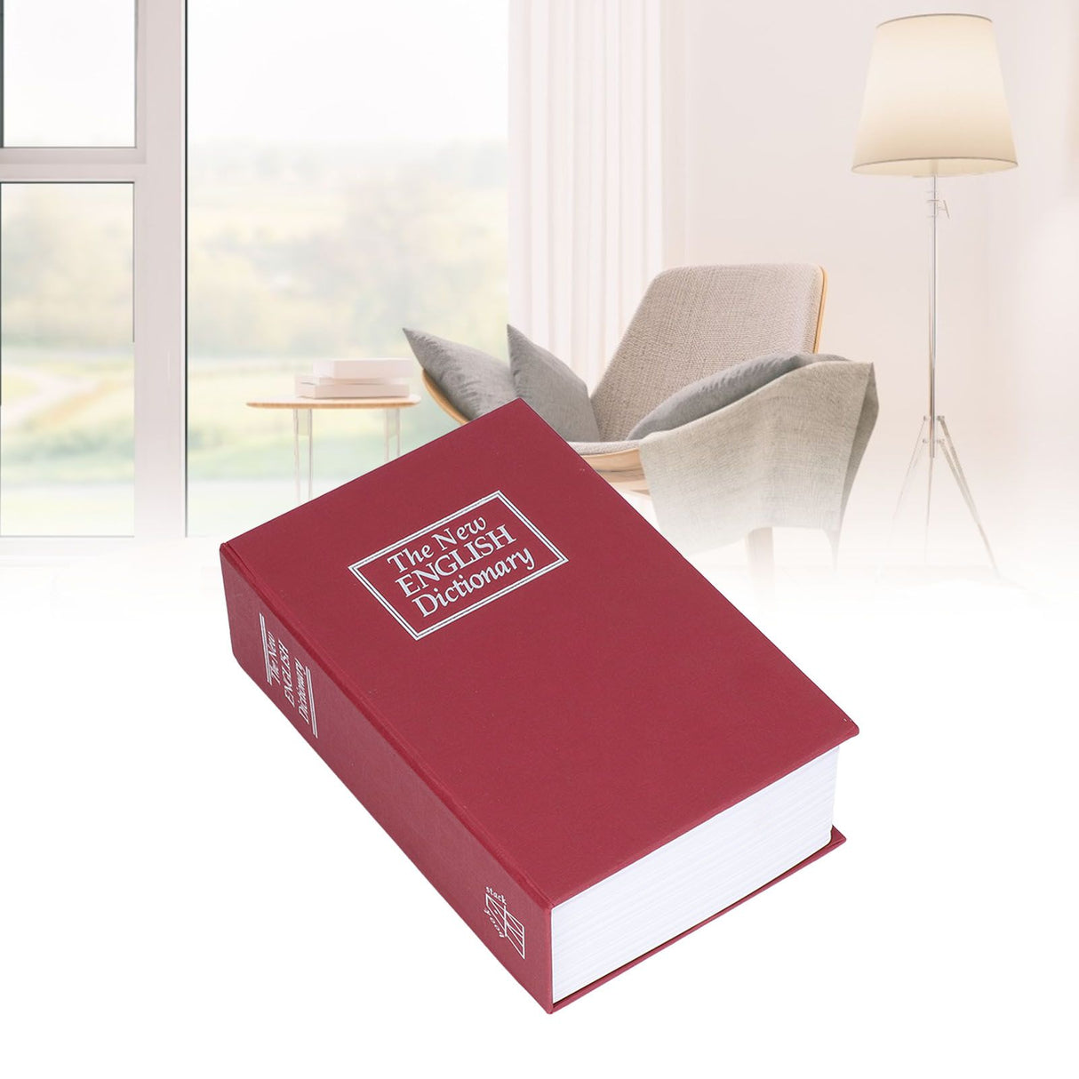 Safe Box Simulation Book Shape Decorative Storage Money Case for Bedroom Living Room OfficeRed