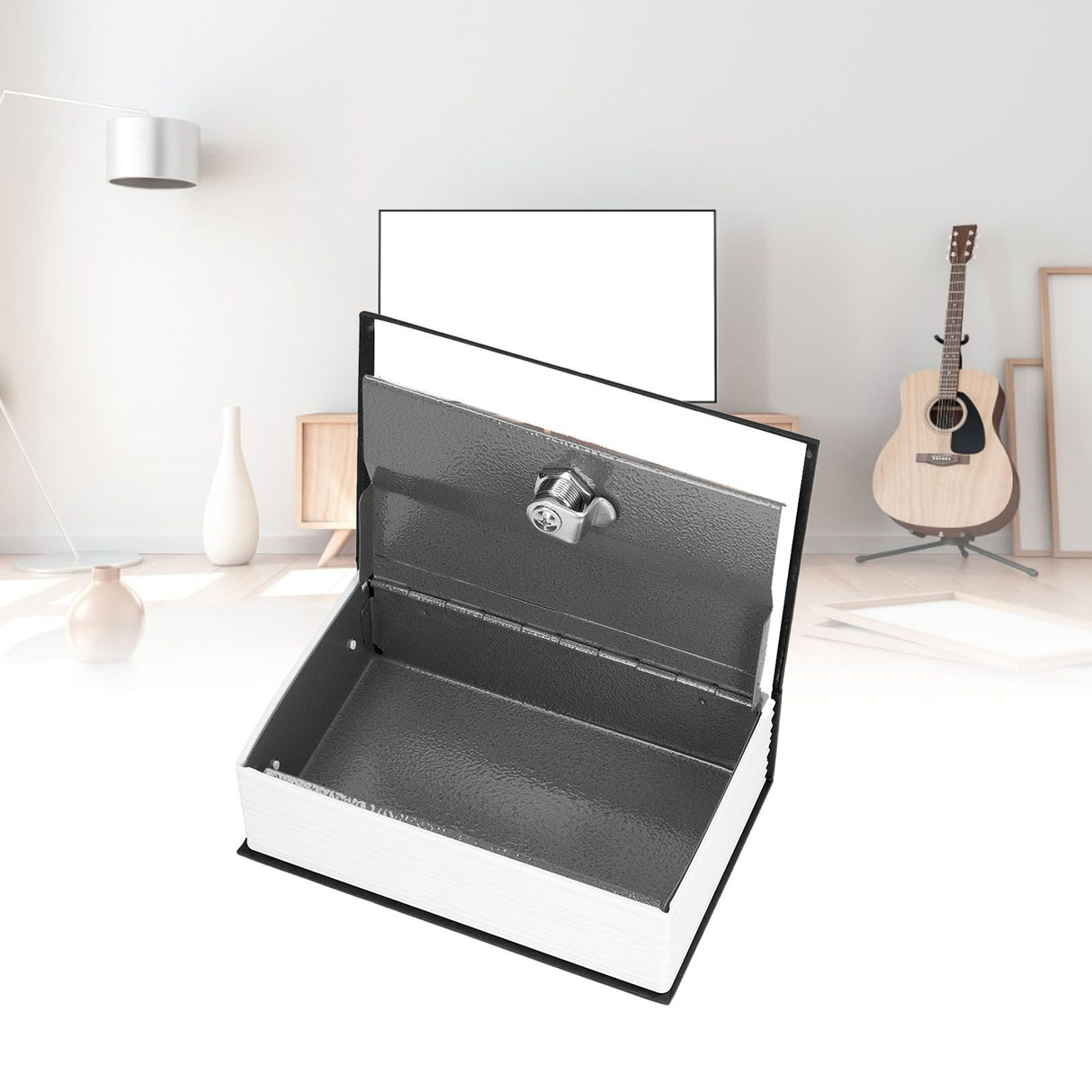 Safe Box Simulation Book Shape Decorative Storage Money Case for Bedroom Living Room OfficeBlack