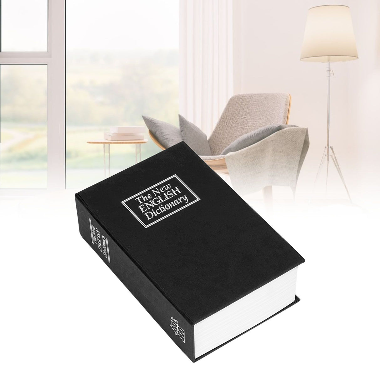 Safe Box Simulation Book Shape Decorative Storage Money Case for Bedroom Living Room OfficeBlack