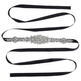 Rhinestone Wedding Dress Belt Elegant Waistbelt Clothes Accessories for Bride BridesmaidBlack