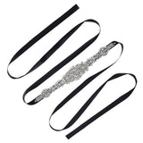 Rhinestone Wedding Dress Belt Elegant Waistbelt Clothes Accessories for Bride BridesmaidBlack