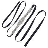 Rhinestone Wedding Dress Belt Elegant Waistbelt Clothes Accessories for Bride BridesmaidBlack - Extra Image