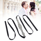 Rhinestone Wedding Dress Belt Elegant Waistbelt Clothes Accessories for Bride BridesmaidBlack