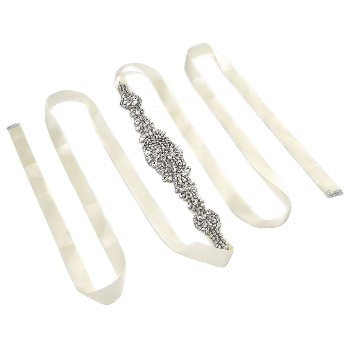 Rhinestone Wedding Dress Belt Elegant Waistbelt Clothes Accessories for Bride BridesmaidWhite