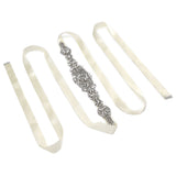 Rhinestone Wedding Dress Belt Elegant Waistbelt Clothes Accessories for Bride BridesmaidWhite - Front View