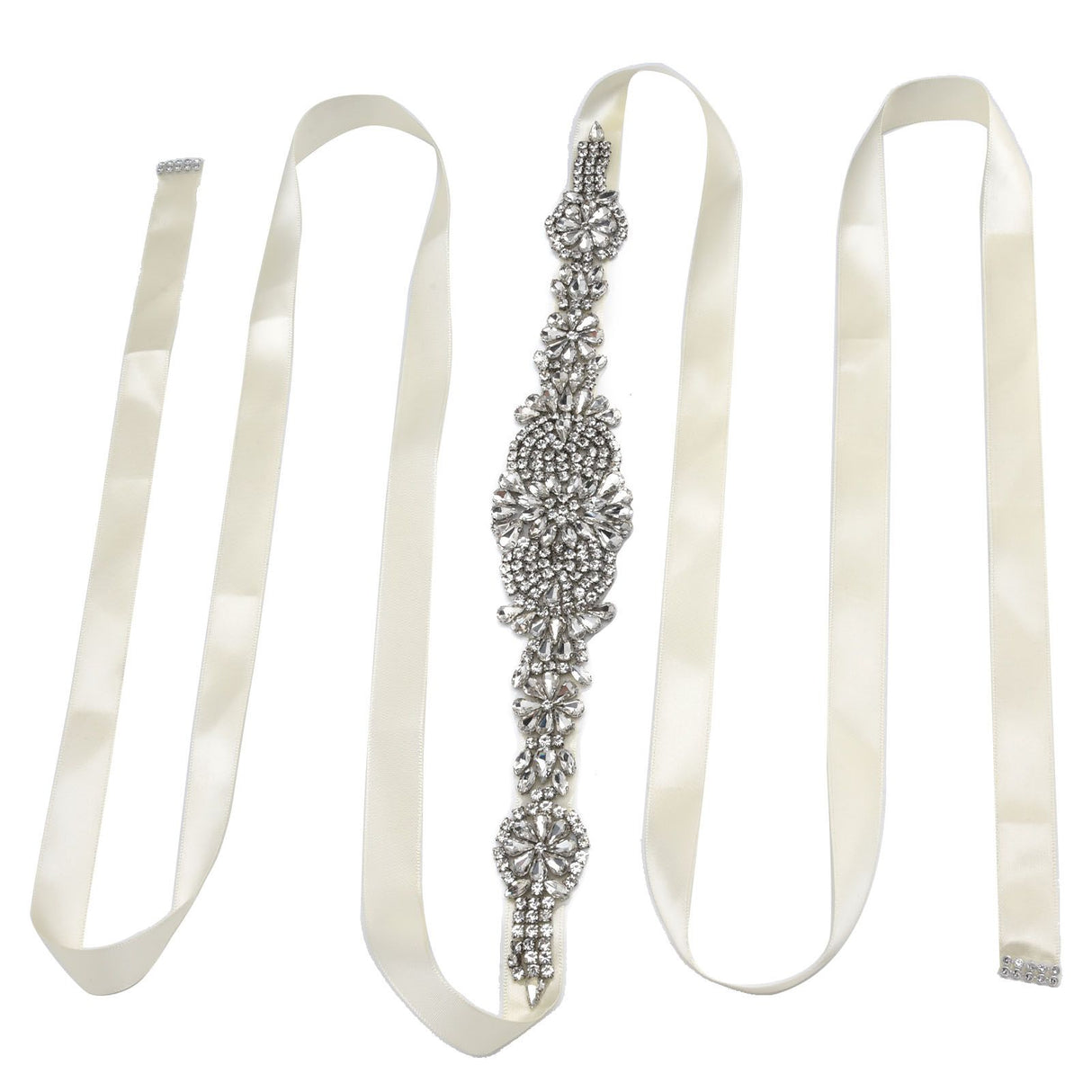 Rhinestone Wedding Dress Belt Elegant Waistbelt Clothes Accessories for Bride BridesmaidWhite