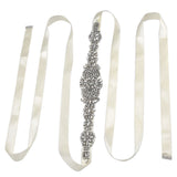 Rhinestone Wedding Dress Belt Elegant Waistbelt Clothes Accessories for Bride BridesmaidWhite