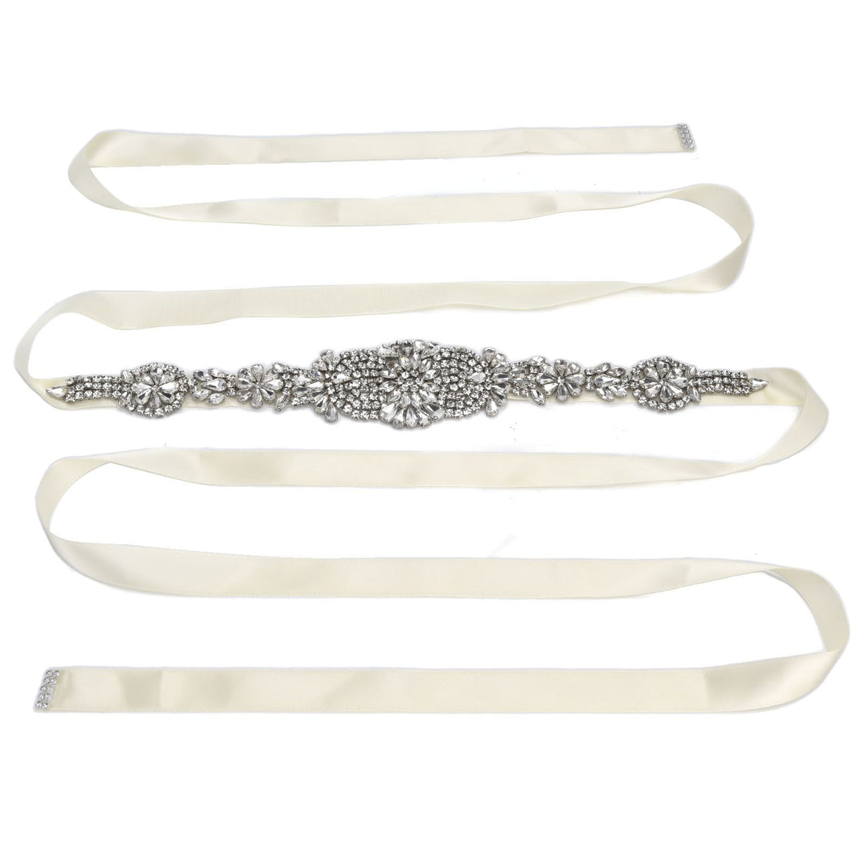 Rhinestone Wedding Dress Belt Elegant Waistbelt Clothes Accessories for Bride BridesmaidWhite