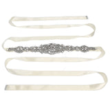 Rhinestone Wedding Dress Belt Elegant Waistbelt Clothes Accessories for Bride BridesmaidWhite