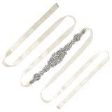Rhinestone Wedding Dress Belt Elegant Waistbelt Clothes Accessories for Bride BridesmaidWhite