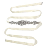 Rhinestone Wedding Dress Belt Elegant Waistbelt Clothes Accessories for Bride BridesmaidWhite