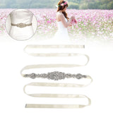 Rhinestone Wedding Dress Belt Elegant Waistbelt Clothes Accessories for Bride BridesmaidWhite - Extra Image