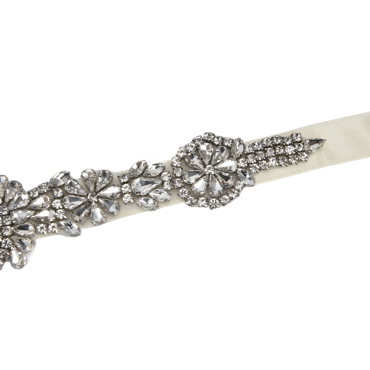 Rhinestone Wedding Dress Belt Elegant Waistbelt Clothes Accessories for Bride BridesmaidWhite