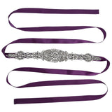 Rhinestone Wedding Dress Belt Elegant Waistbelt Clothes Accessories for Bride BridesmaidPurple