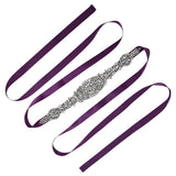 Rhinestone Wedding Dress Belt Elegant Waistbelt Clothes Accessories for Bride BridesmaidPurple - Extra Image