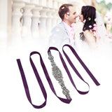 Rhinestone Wedding Dress Belt Elegant Waistbelt Clothes Accessories for Bride BridesmaidPurple - Extra Image