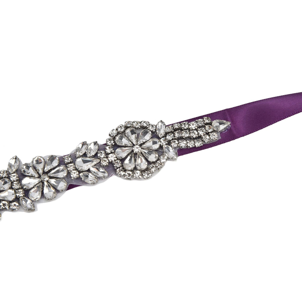 Rhinestone Wedding Dress Belt Elegant Waistbelt Clothes Accessories for Bride BridesmaidPurple