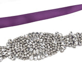 Rhinestone Wedding Dress Belt Elegant Waistbelt Clothes Accessories for Bride BridesmaidPurple