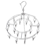 20 Clip Socks Rack Underwear Drying Hanger Stainless Steel Clothes Hanger Multifunctional Laundry Rack - Front View