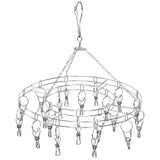 20 Clip Socks Rack Underwear Drying Hanger Stainless Steel Clothes Hanger Multifunctional Laundry Rack - Top-Down View
