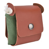 Fruit Picking Bag Waist Hanging Canvas Material PU Style Folded Save Space Belt Foraging BagMilitary Green