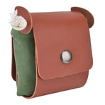 Fruit Picking Bag Waist Hanging Canvas Material PU Style Folded Save Space Belt Foraging BagMilitary Green