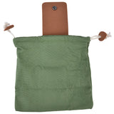 Fruit Picking Bag Waist Hanging Canvas Material PU Style Folded Save Space Belt Foraging BagMilitary Green - Close-Up Angle