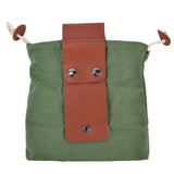 Fruit Picking Bag Waist Hanging Canvas Material PU Style Folded Save Space Belt Foraging BagMilitary Green