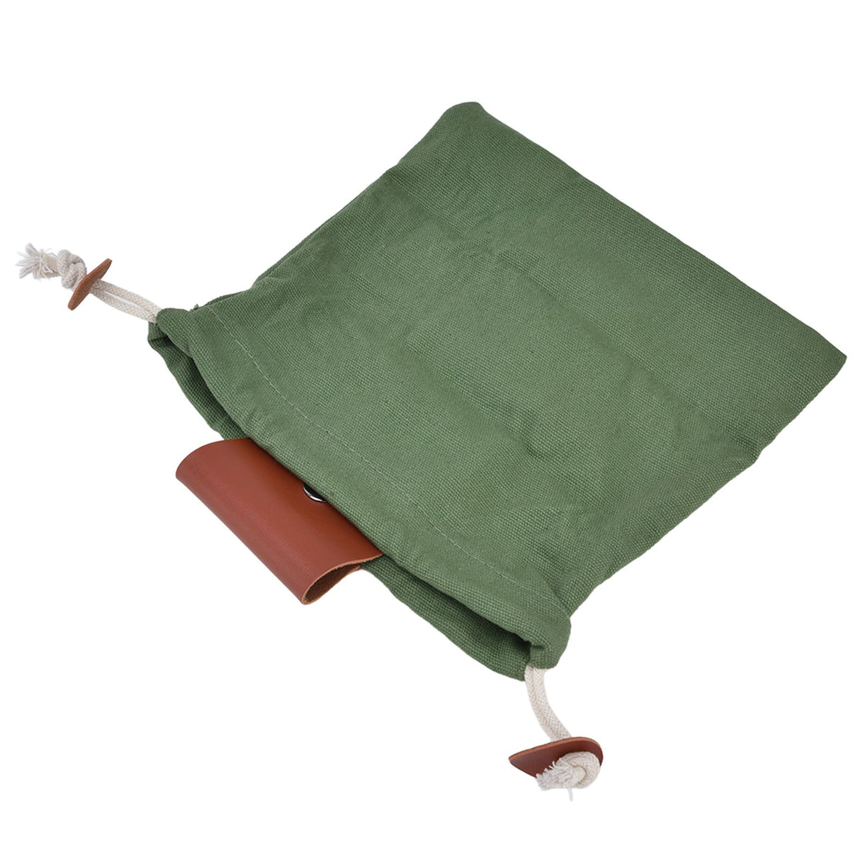 Fruit Picking Bag Waist Hanging Canvas Material PU Style Folded Save Space Belt Foraging BagMilitary Green